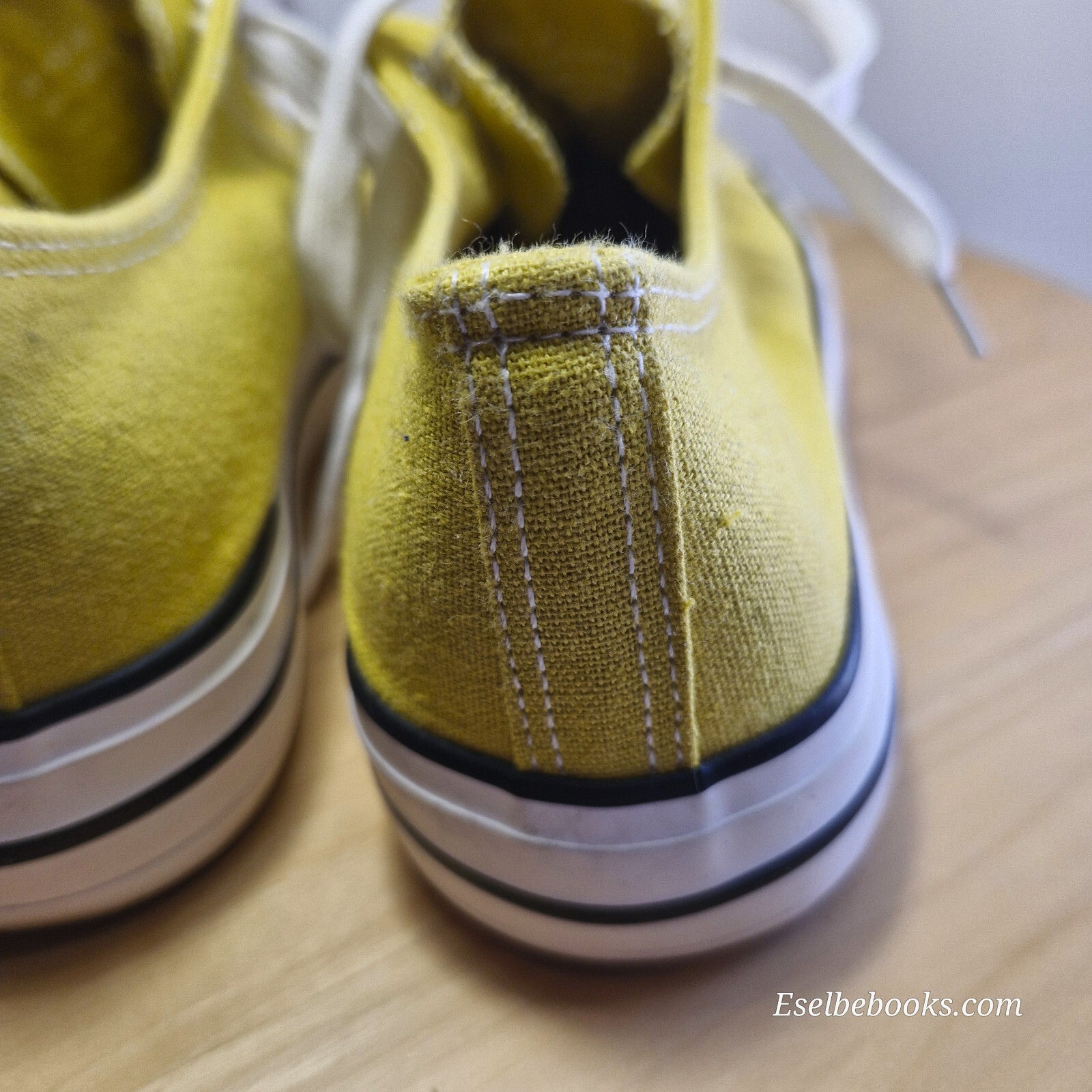 Rubi size 40 lace up shoes - mustard yellow  canvas with white rubber soles