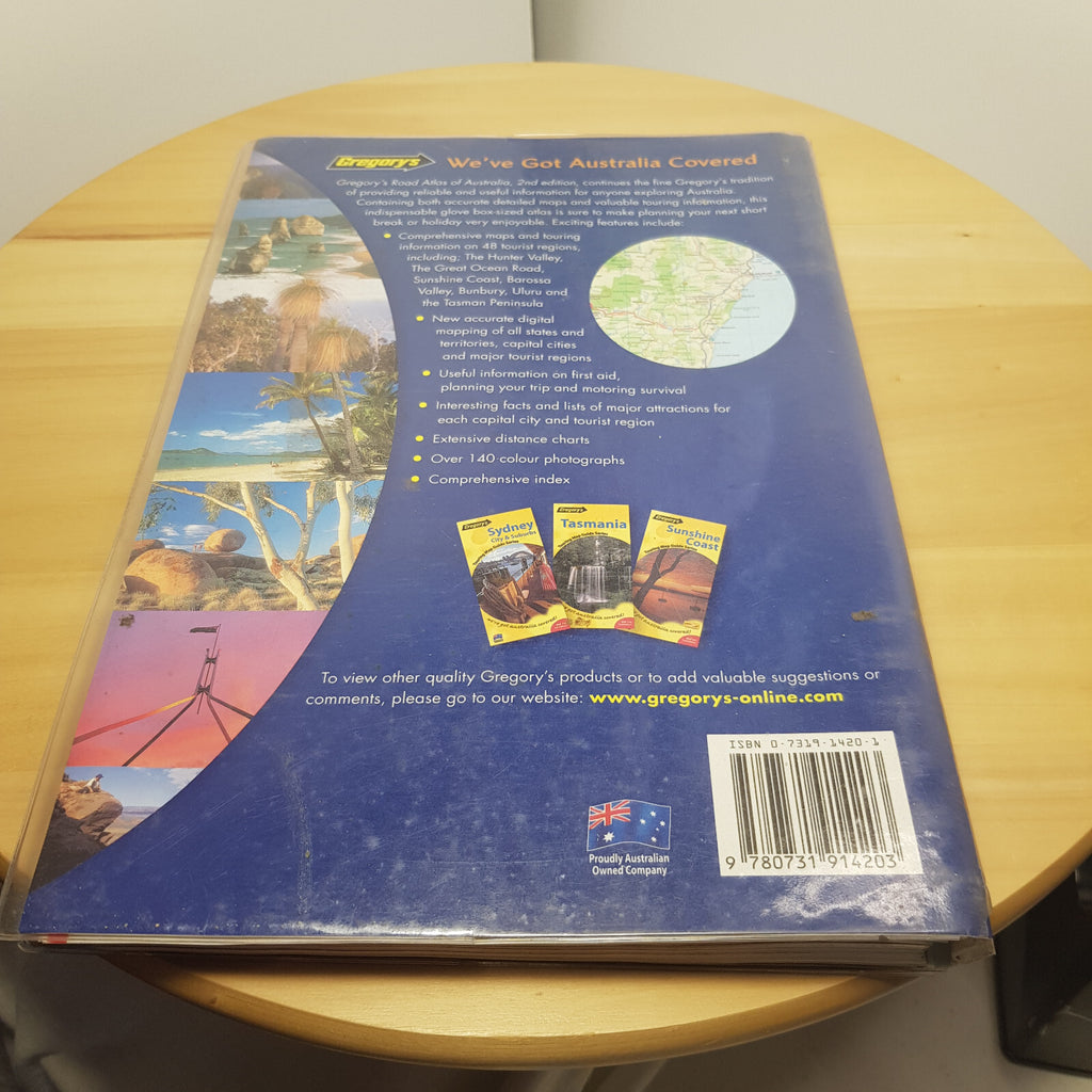 Gregory's Road Atlas Of Australia 2nd Edition 2004 - paperback with plastic c...