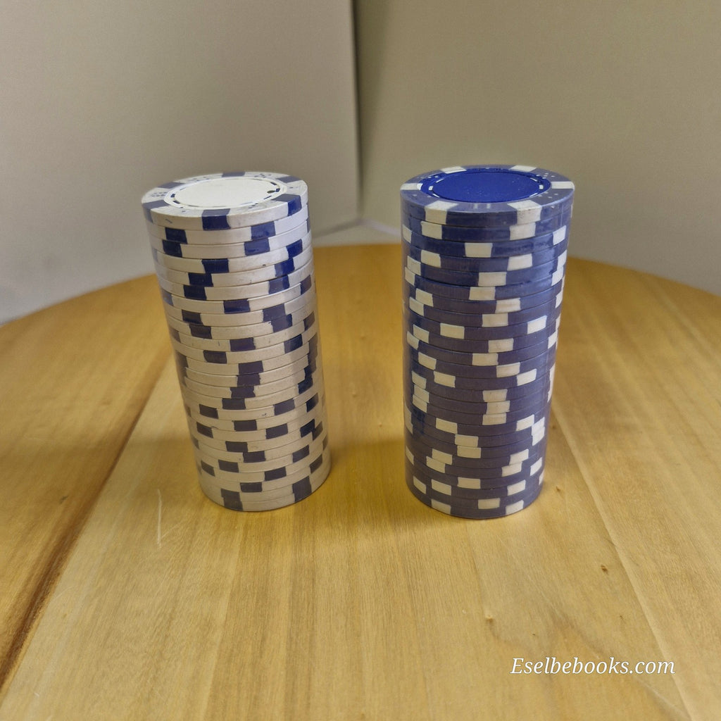 25 Dark Blue "Dice"  11.5 Grams Non-Denominated Blank Poker Chips
