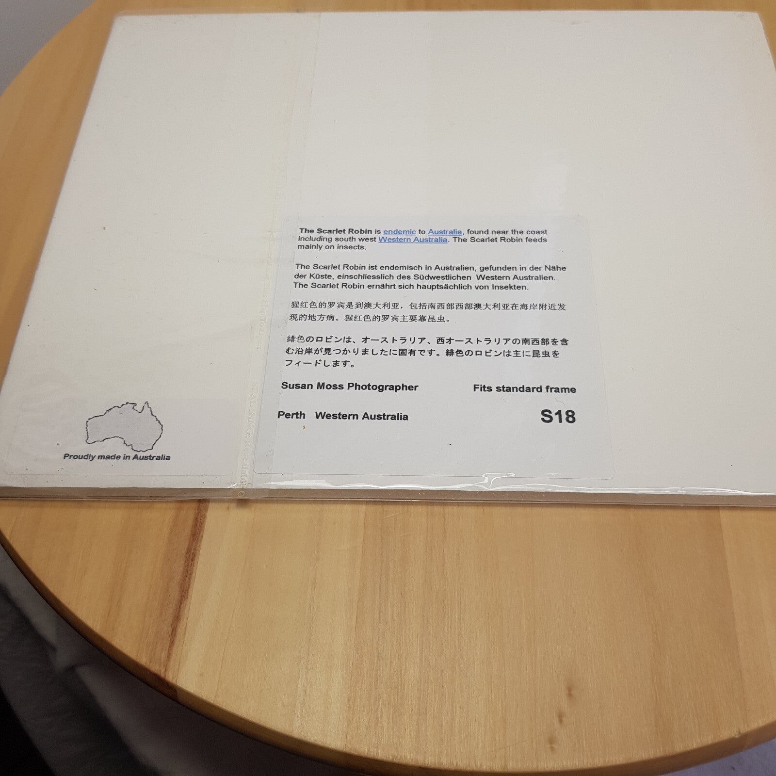 Susan Moss photography - 2 bird photos - Blue wren/Scarlet wren