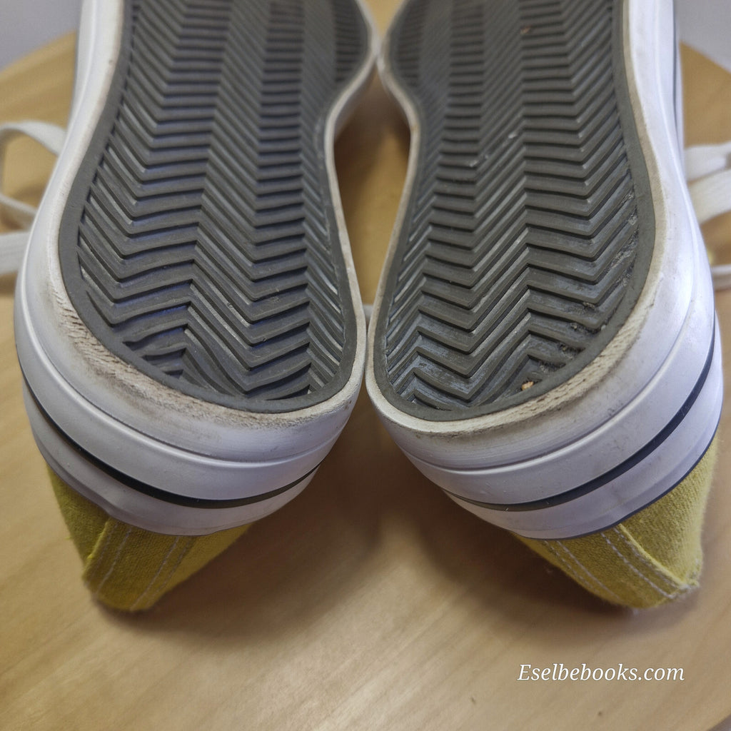 Rubi size 40 lace up shoes - mustard yellow  canvas with white rubber soles