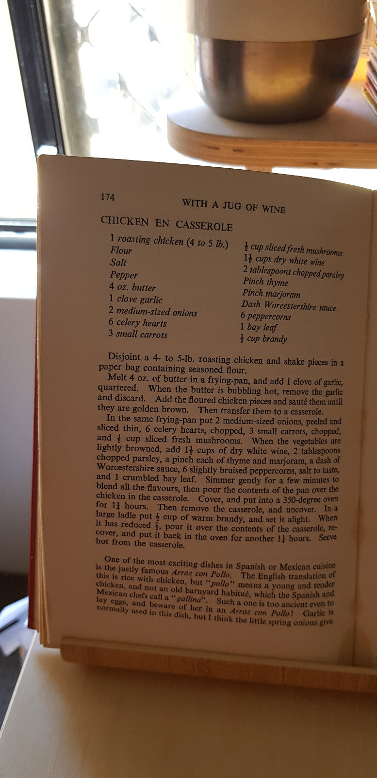 Cookbook: With a Jug of Wine By Morrison Wood · 1953 - vintage hardback