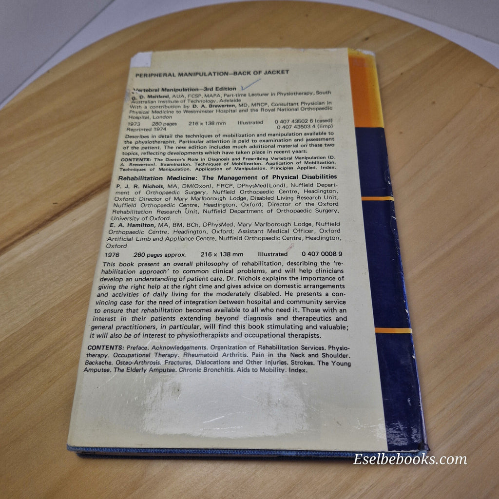Peripheral Manipulation By Geoffrey Douglas Maitland · 1977 - hardback with d...