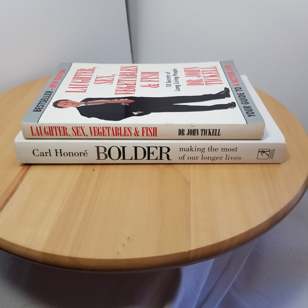 2 x paperbacks - Bolder by Carl Honore & Laughter, sex, vegetables & fish - h...