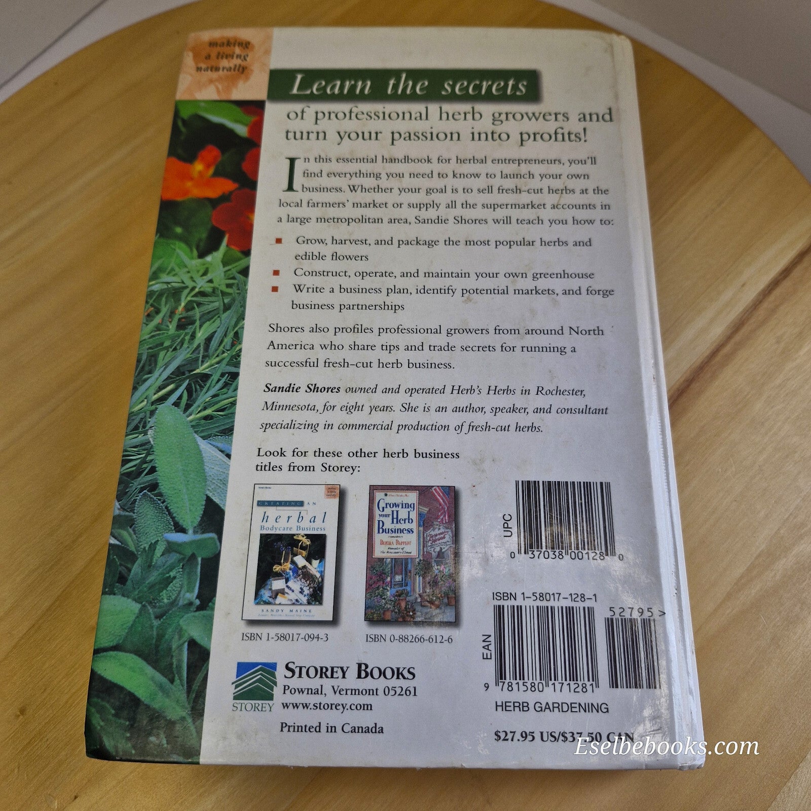 Growing and Selling Fresh Cut Herbs By Sandie Shores · 1999 - hardback