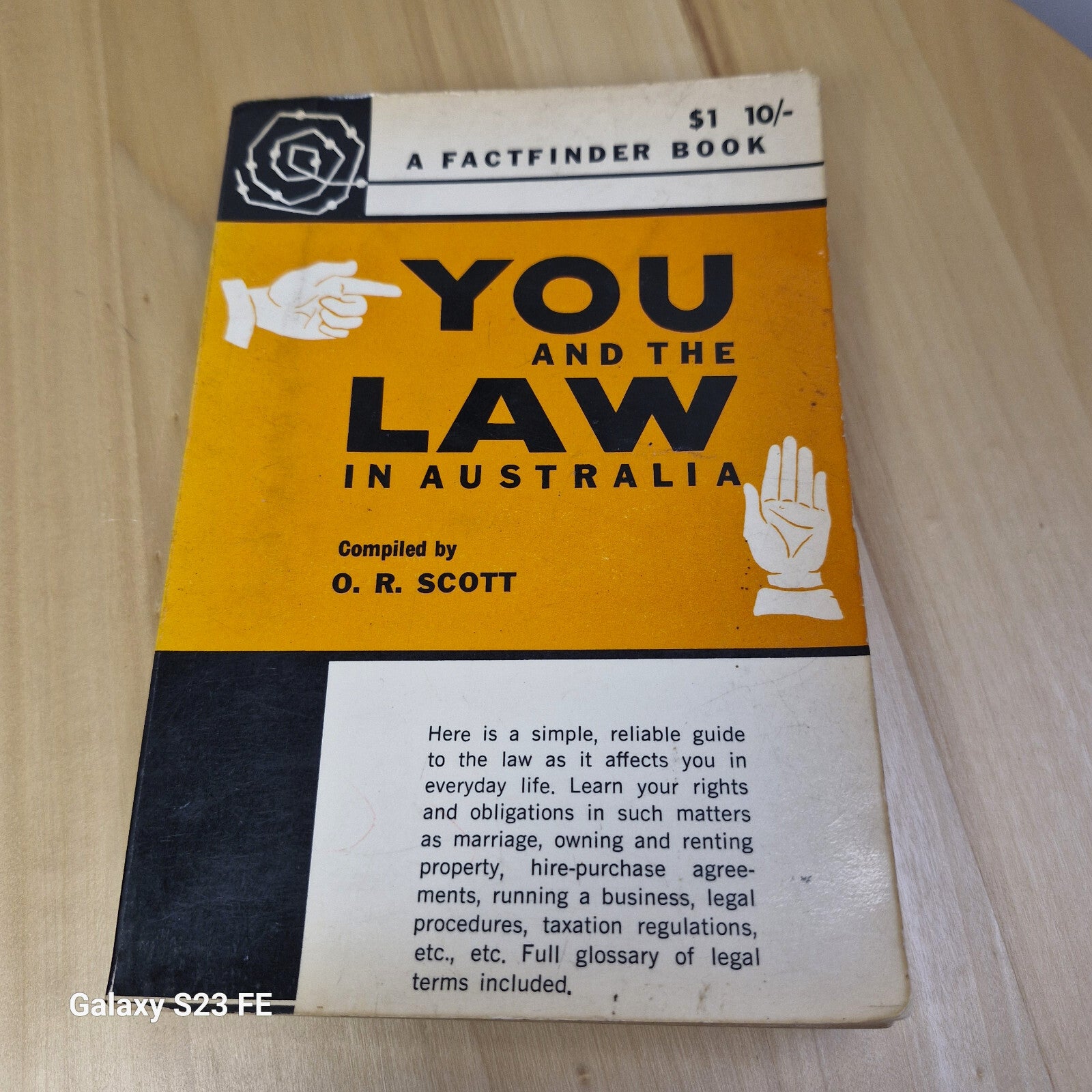 A Factfinder Book: You and the Law in Australia By Otto R. Scott · 1966 - vintag