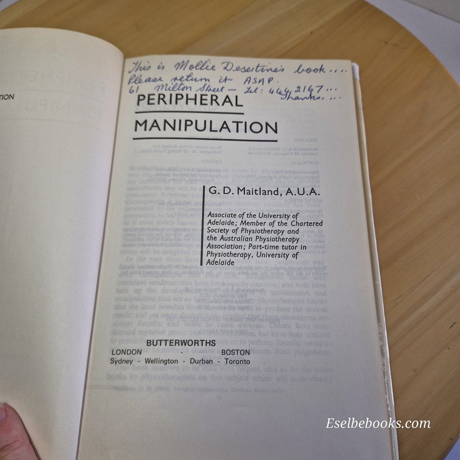 Peripheral Manipulation By Geoffrey Douglas Maitland · 1977 - hardback with d...