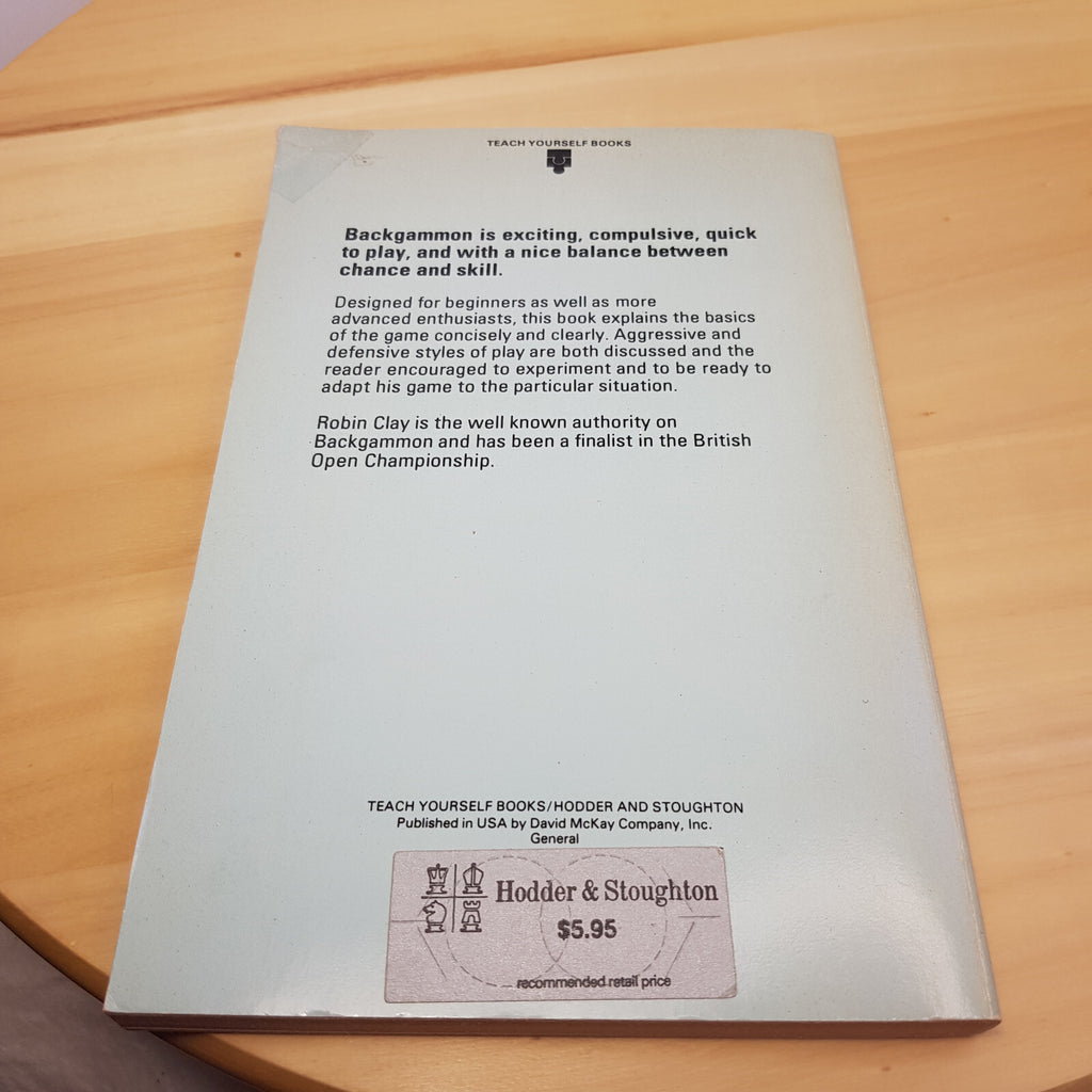 Teach yourself books - Backgammon By Robin A. Clay -  vintage paperback