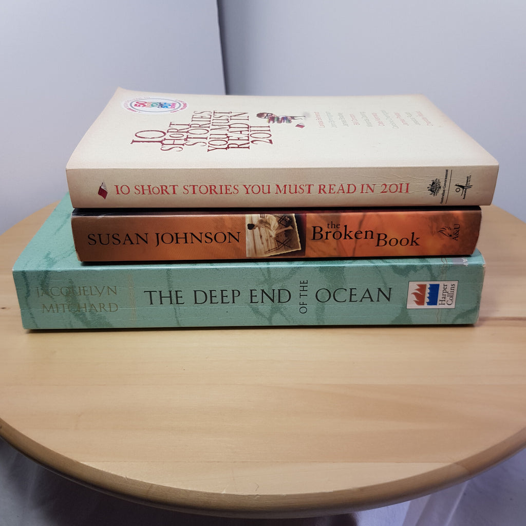 Bundle x 3 contemporary fiction paperbacks - The Broken Book/10 short stories...