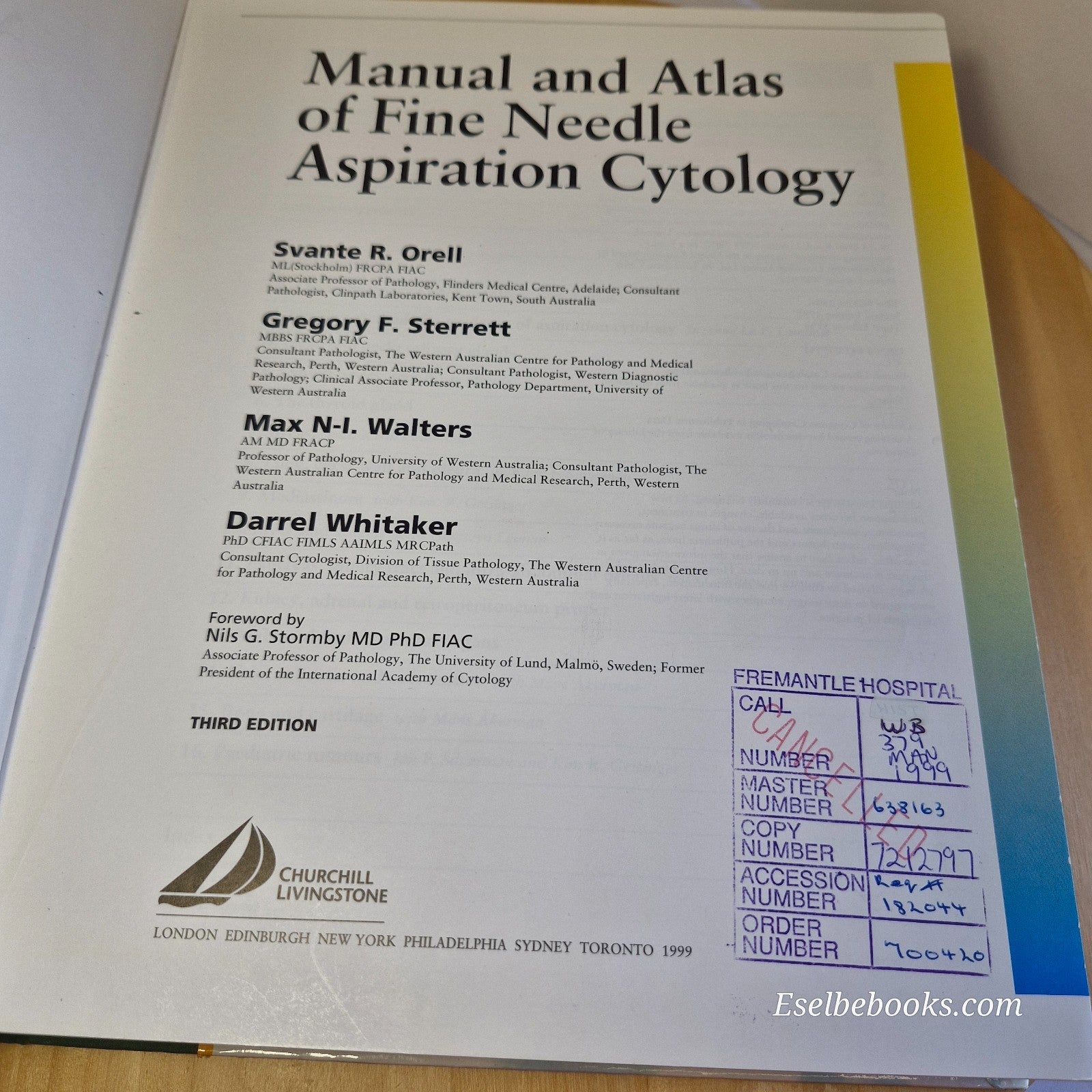 Manual & Atlas of Fine Needle Aspiration Cytology - Orell/Sterrett/Walters/Whita