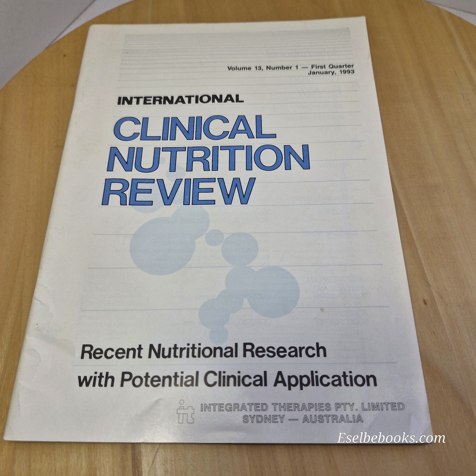 International Clinical Nutrition Review Magazine Vol 12 No 4 & Vol 13 No 1 1992
