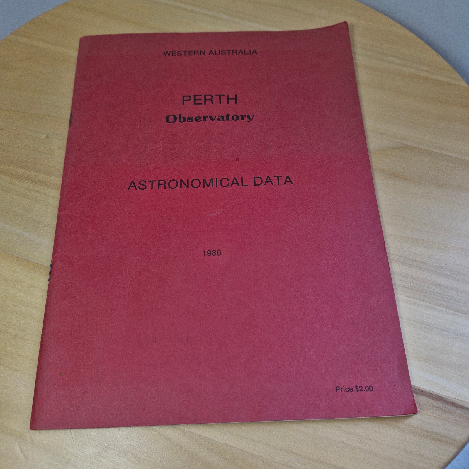 Science: Perth Western Australia Observatory Astronomical data 1986 - vintage...