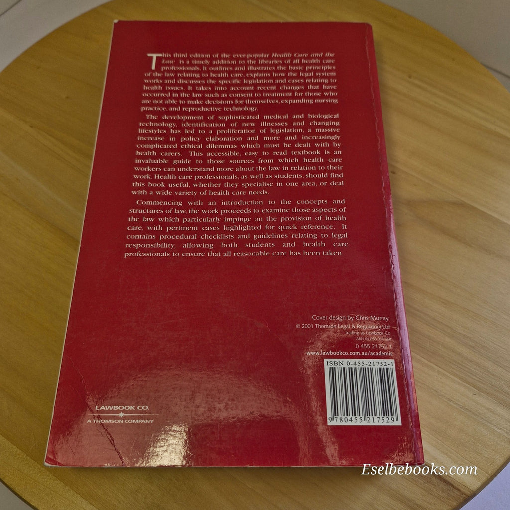 Health Care And The Law A Guide For Nurses by Meg Wallace 3rd Edition