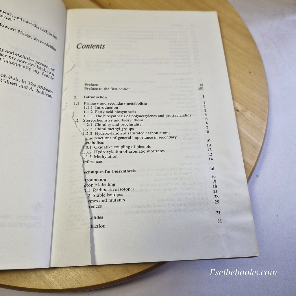 The Biosynthesis of Secondary Metabolites By Richard B. Herbert · 1989 - pape...