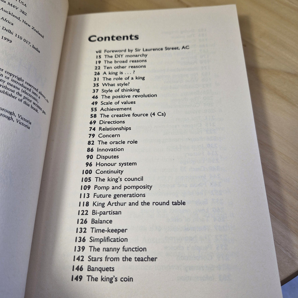 Why I Want to be King of Australia By Edward De Bono · 1999 - vintage paperback