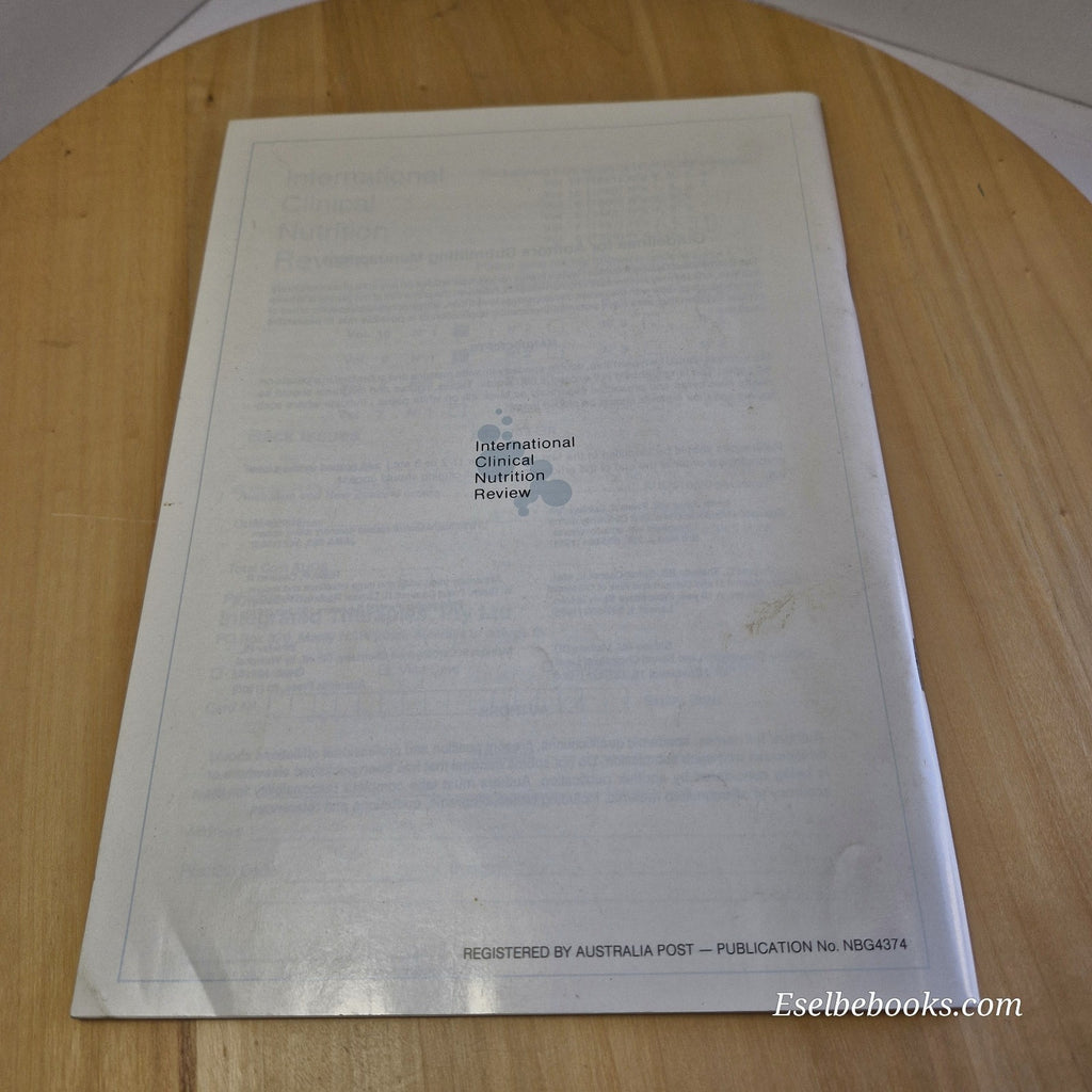 International Clinical Nutrition Review Magazine Vol 12 No 4 & Vol 13 No 1 1992