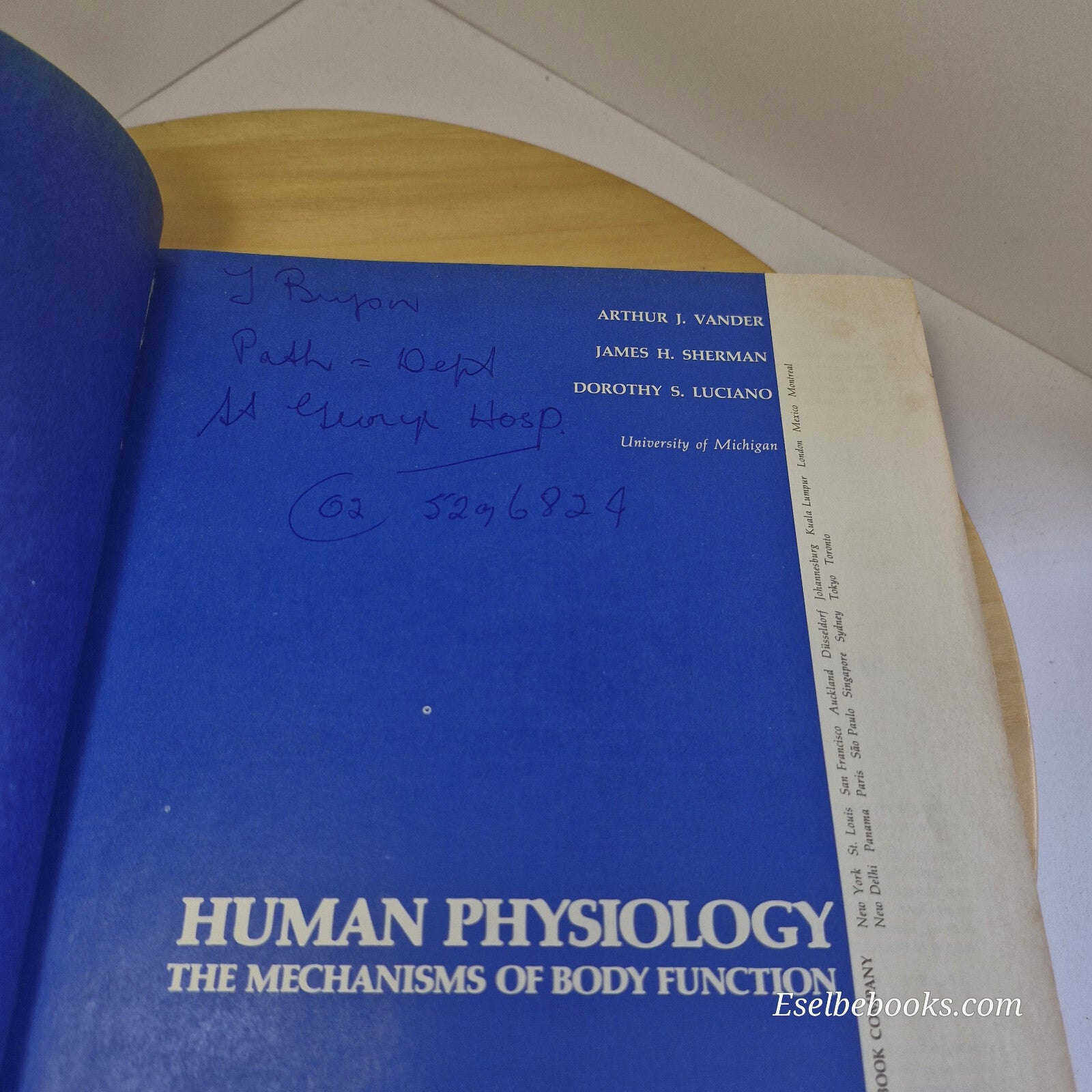 Textbook: Human Physiology The Mechanisms of Body Function By Vander, Sherman...