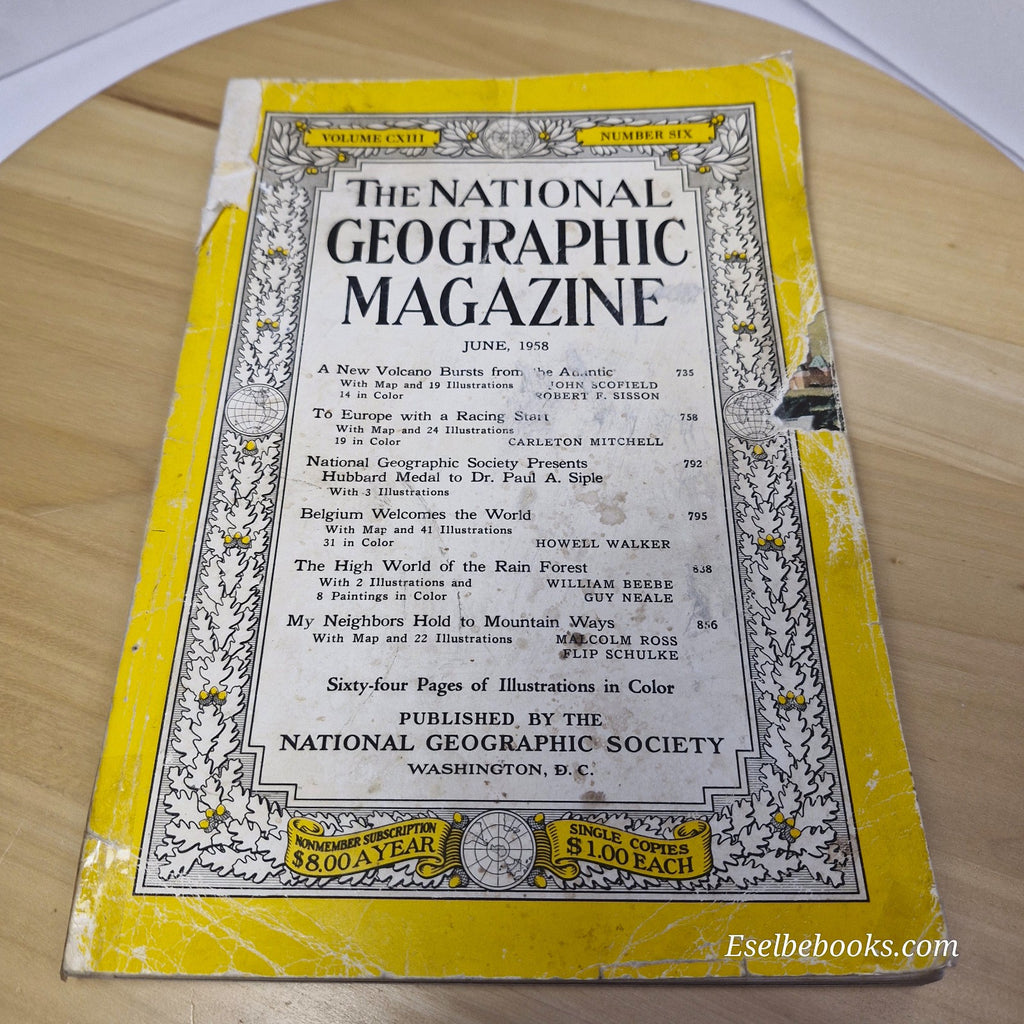 National Geographic Magazine June 1958 - no map