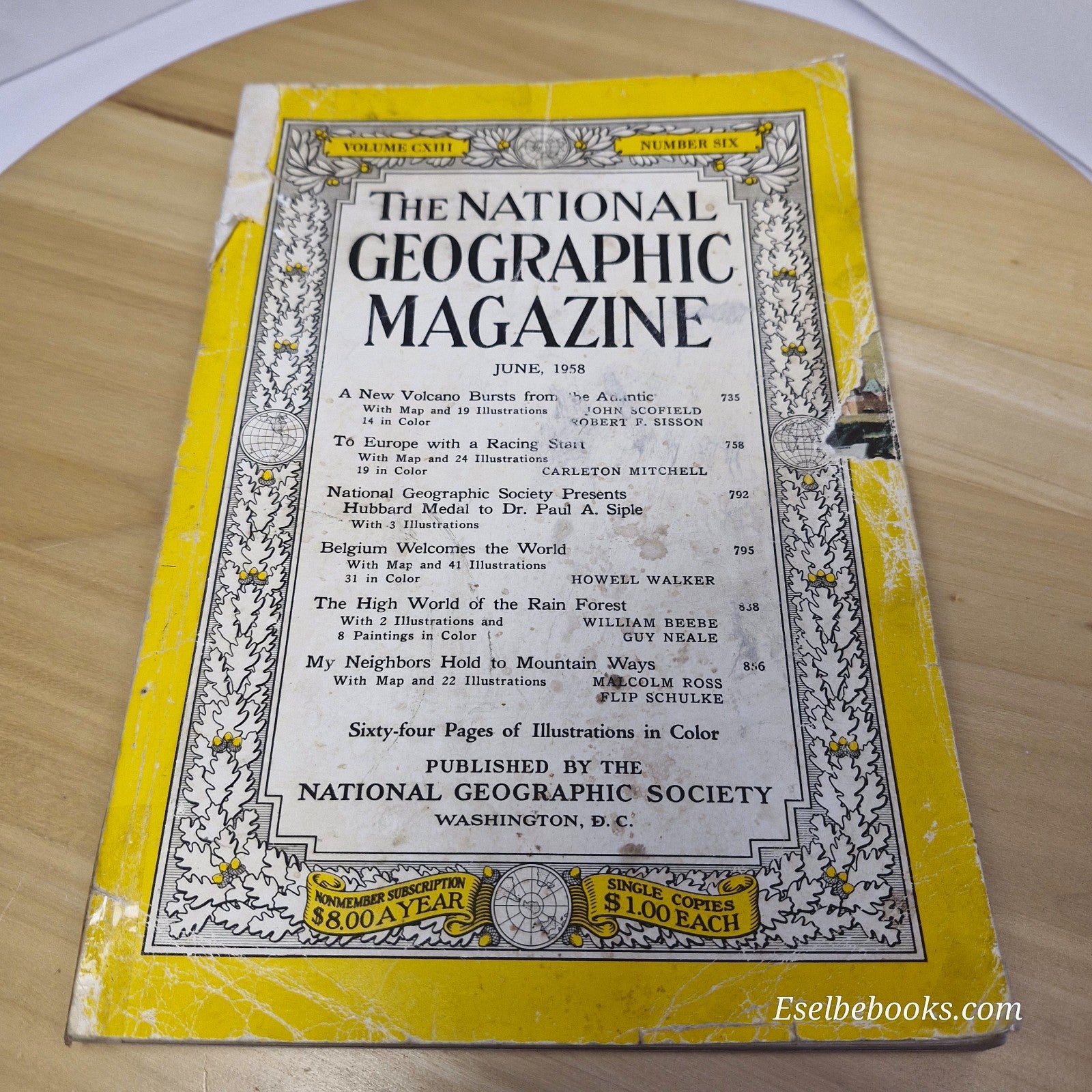 National Geographic Magazine June 1958 - no map