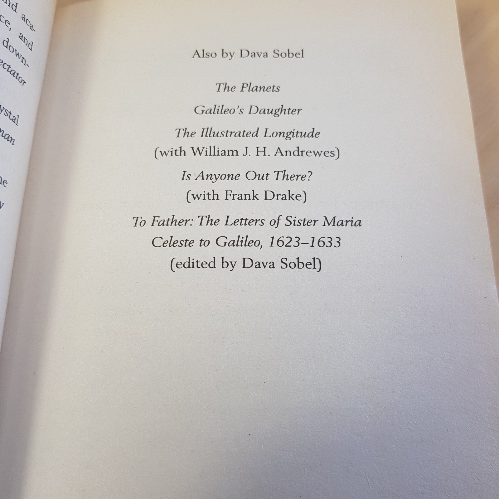 History: Longitude and Galileo's Daughter By Dava Sobel · 2011 - paperbacks