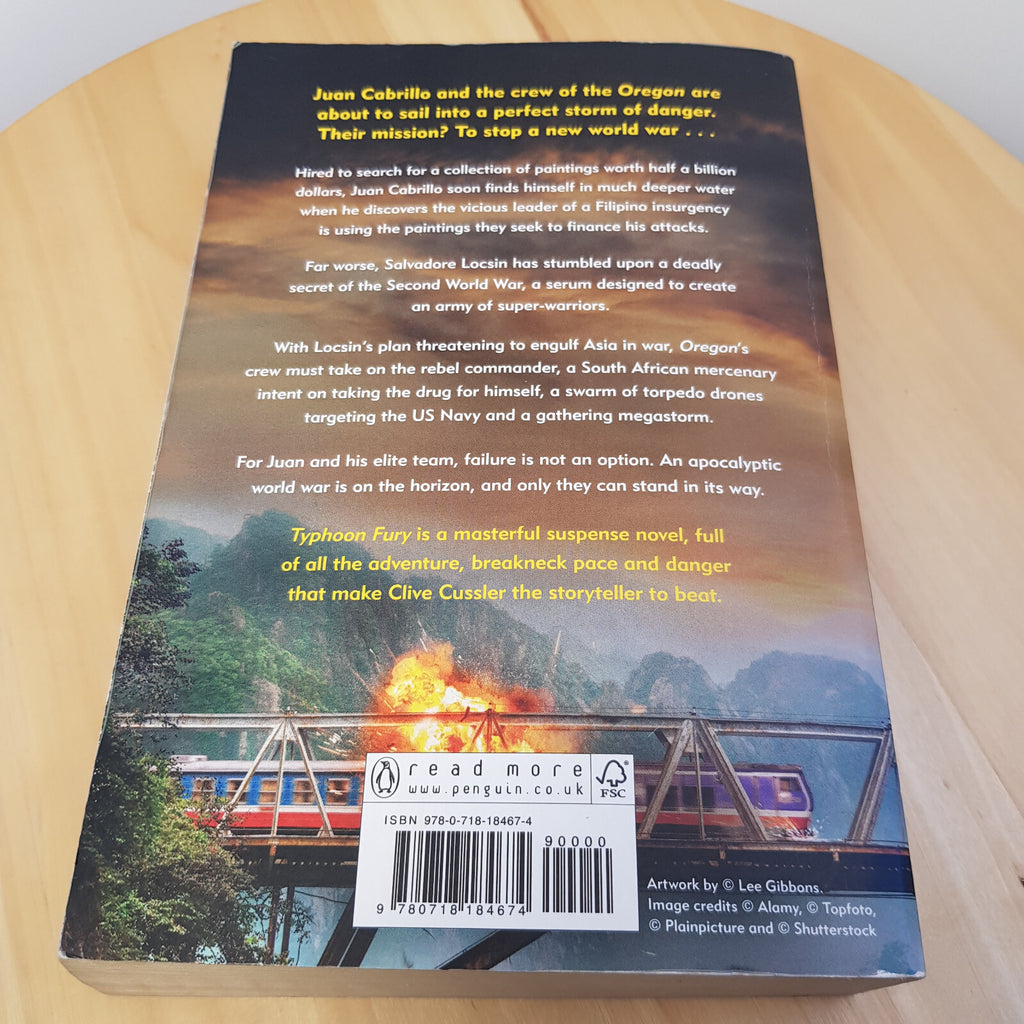 Clive Cussler - Typhoon Fury (large paperback) & Shock Wave (small paperback)