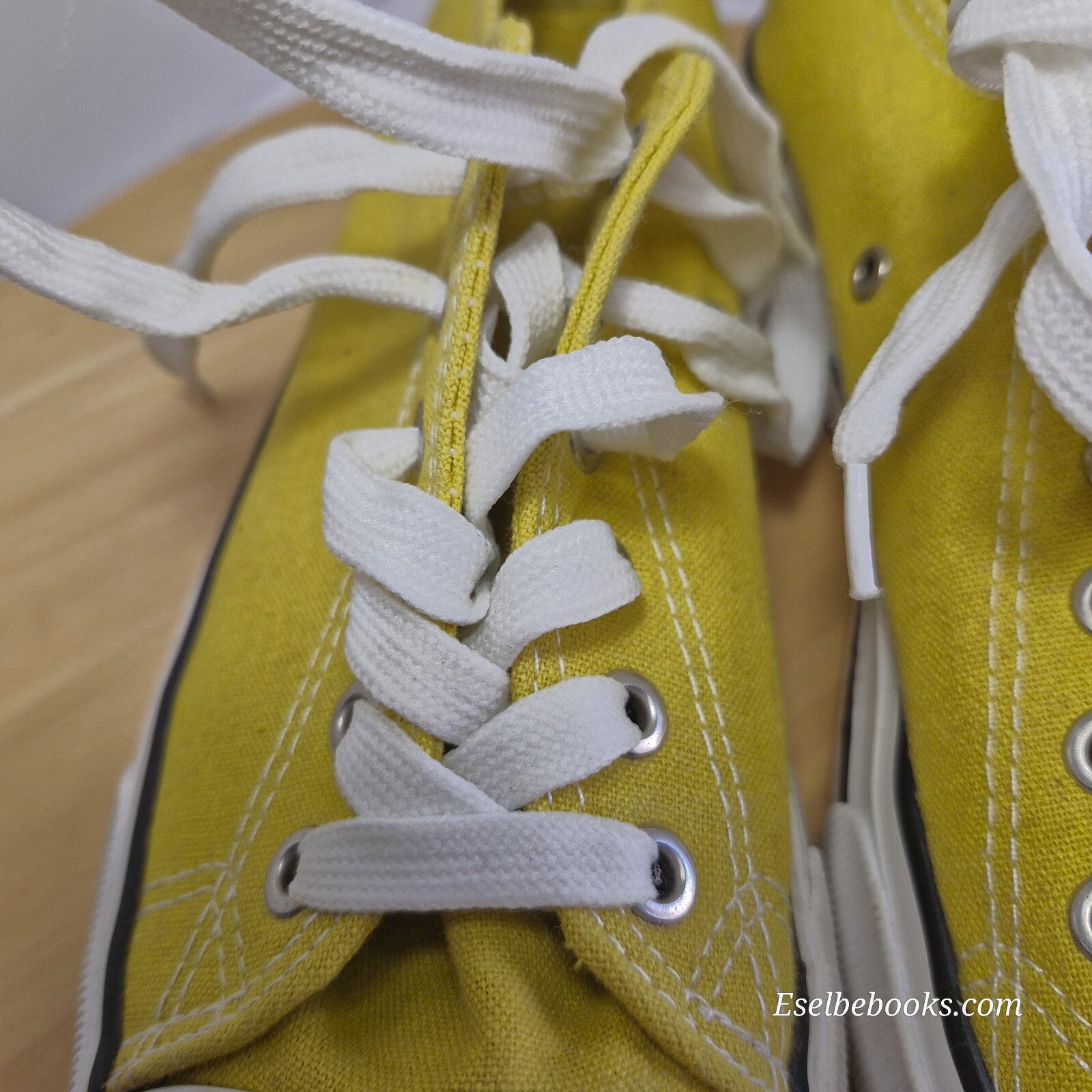 Rubi size 40 lace up shoes - mustard yellow  canvas with white rubber soles