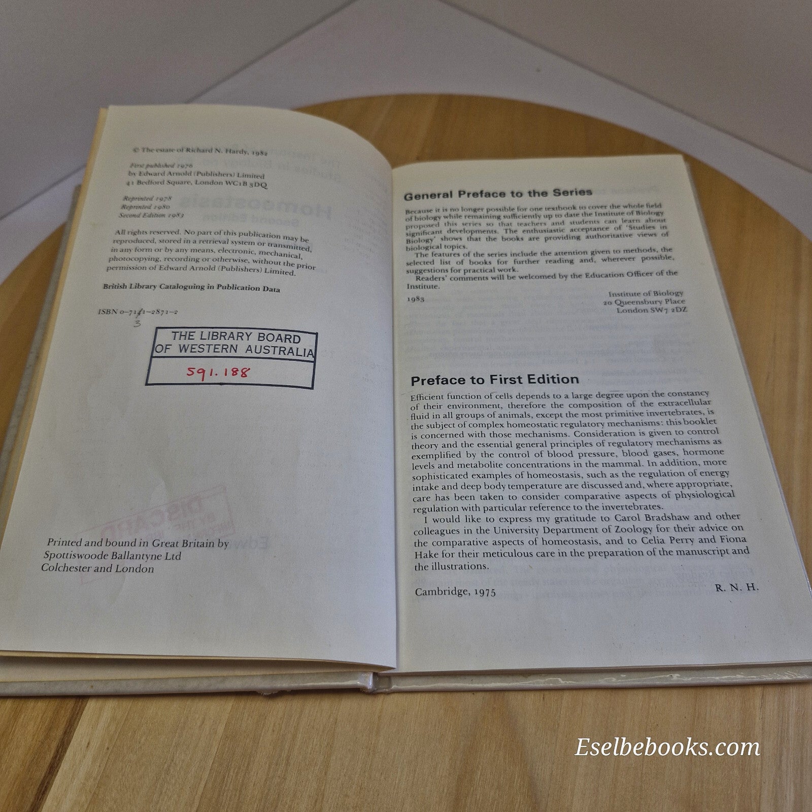 Science: Studies in Biology no. 63 Homeostasis 2nd edition by Richard N Hardy...