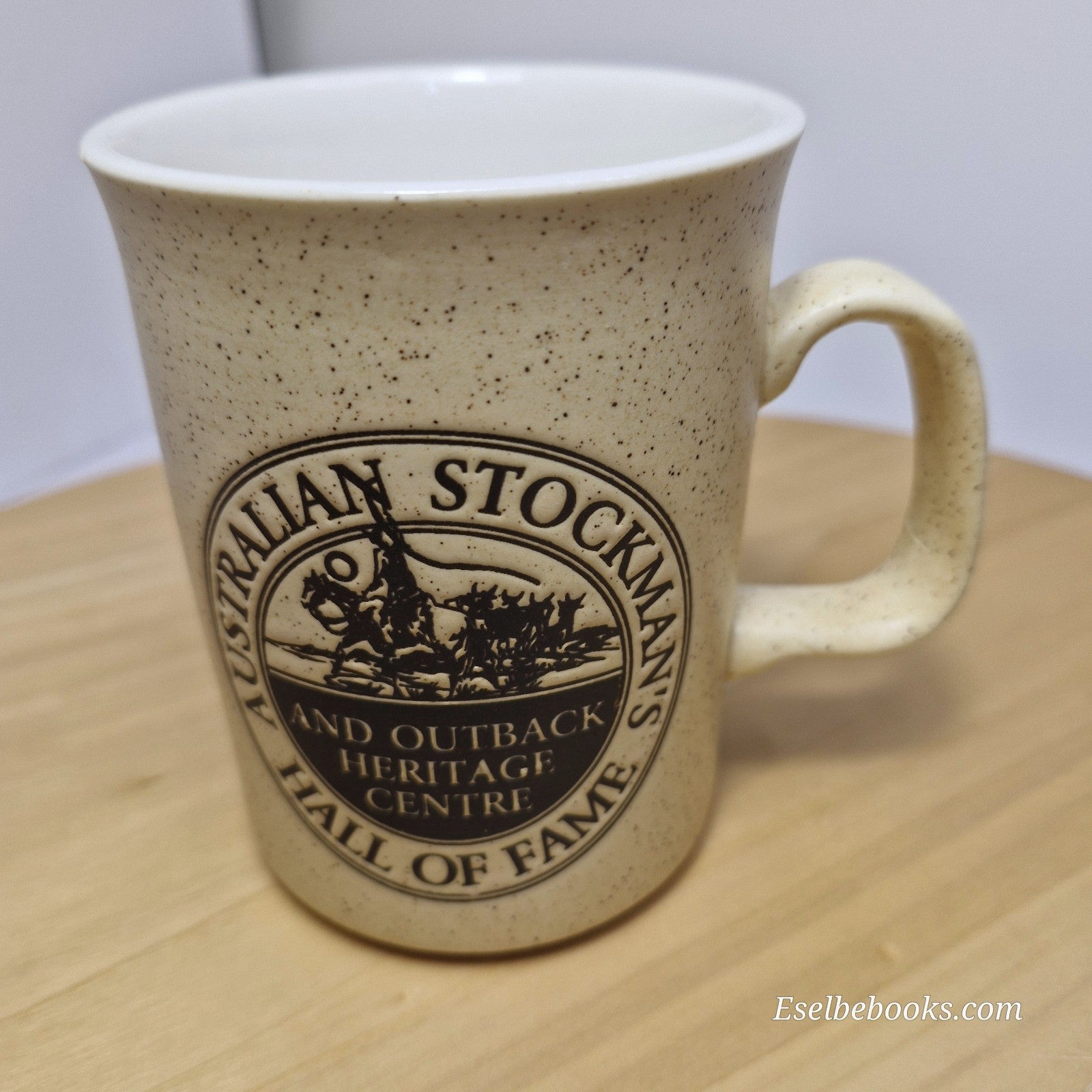 Sandalwood collectible ceramic mug - Longreach - outback Queensland