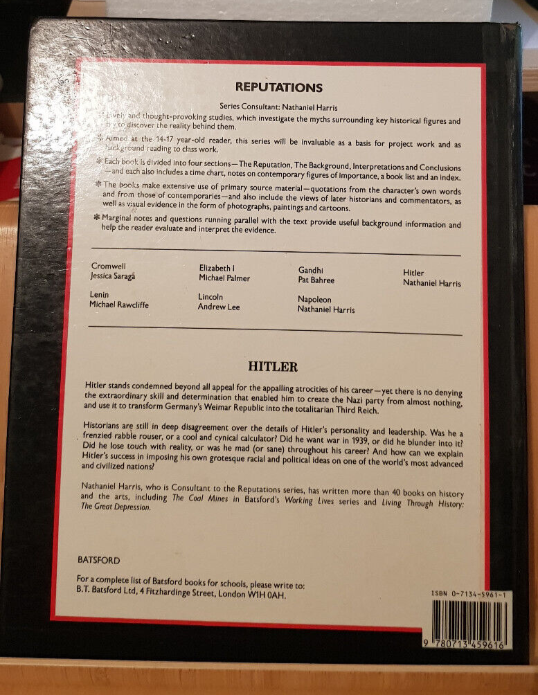 Reputations: Hitler by Nathanial Harris - large hardback