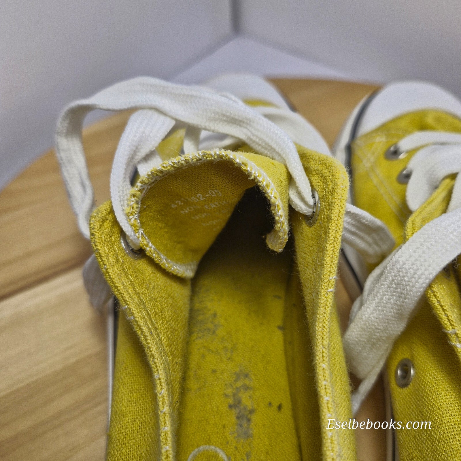 Rubi size 40 lace up shoes - mustard yellow  canvas with white rubber soles