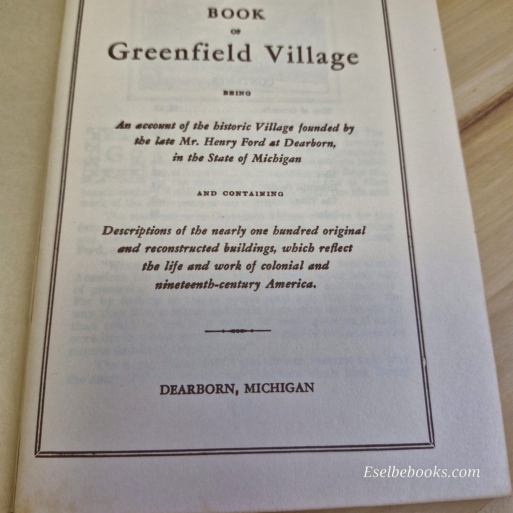 Guidebook of Greenfield Village - vintage paperback