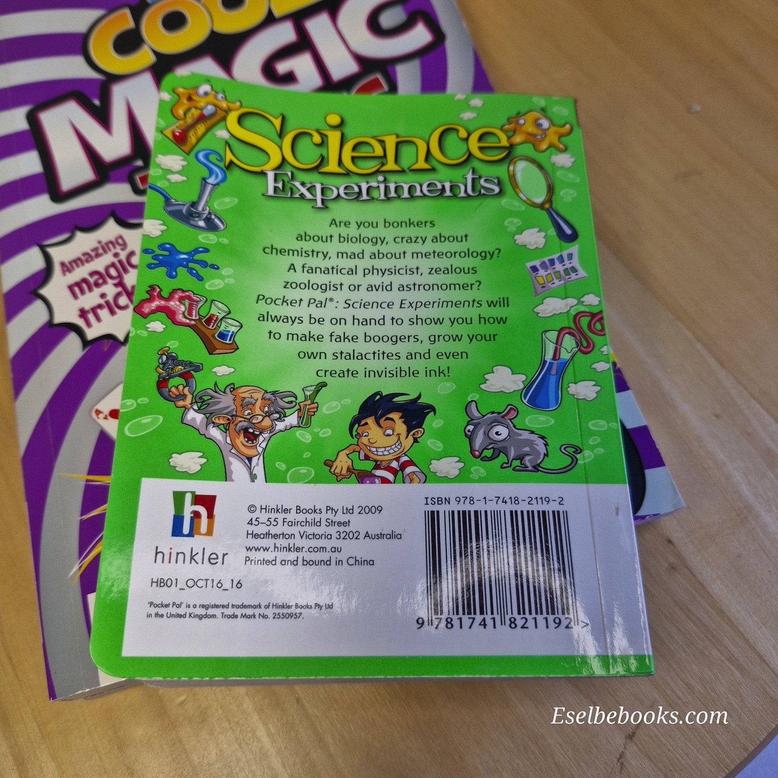 3 x Hinkler Children's books - science experiments/horrors/magic tricks - p'back